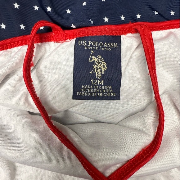 Infant Girls Navy and Red Striped Kids Swimsuit - Picture 3 of 3